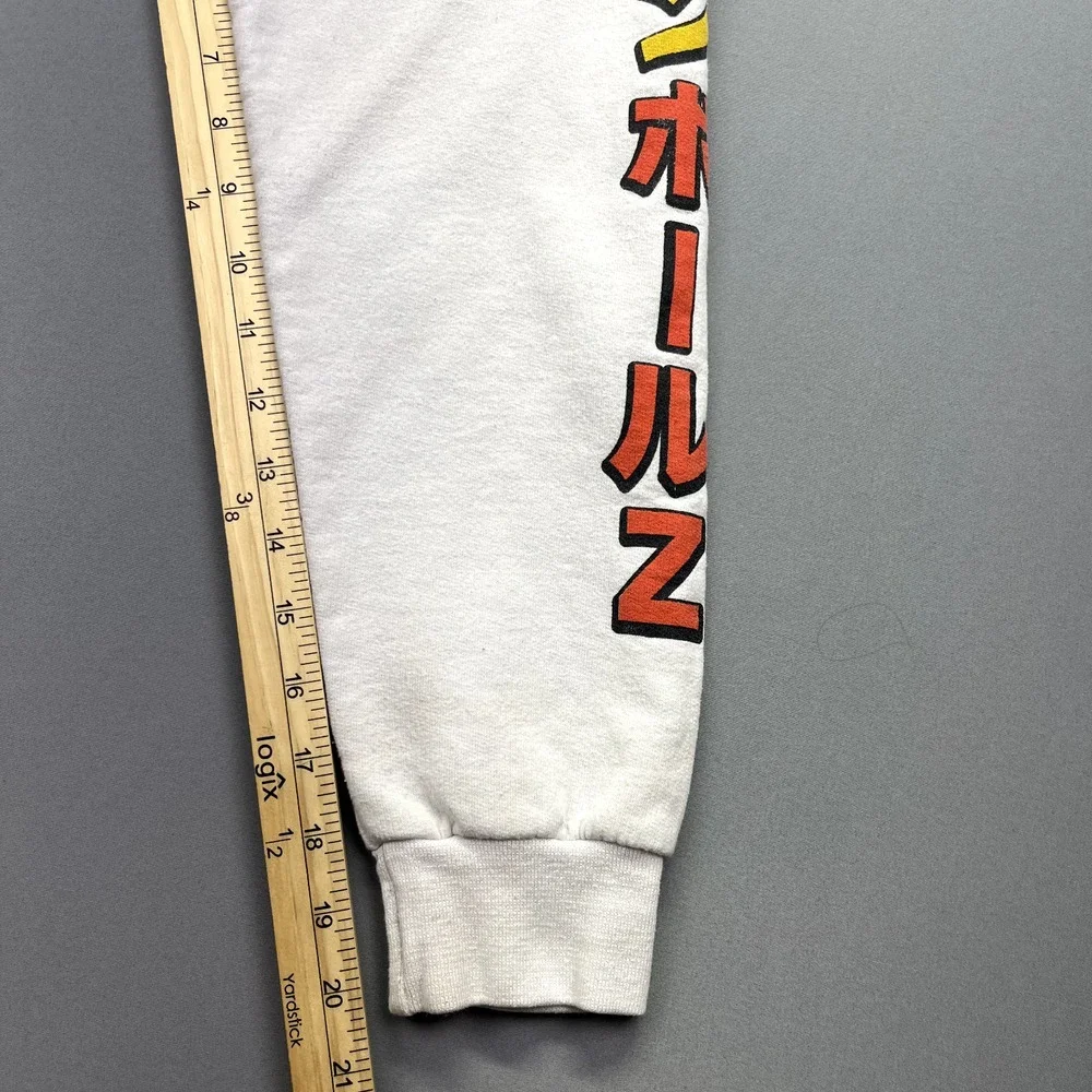 TOEI‎ DRAGONBALL Z SweatShirt Sz XS Cotton Blend White Used Licensed Stained VTG
